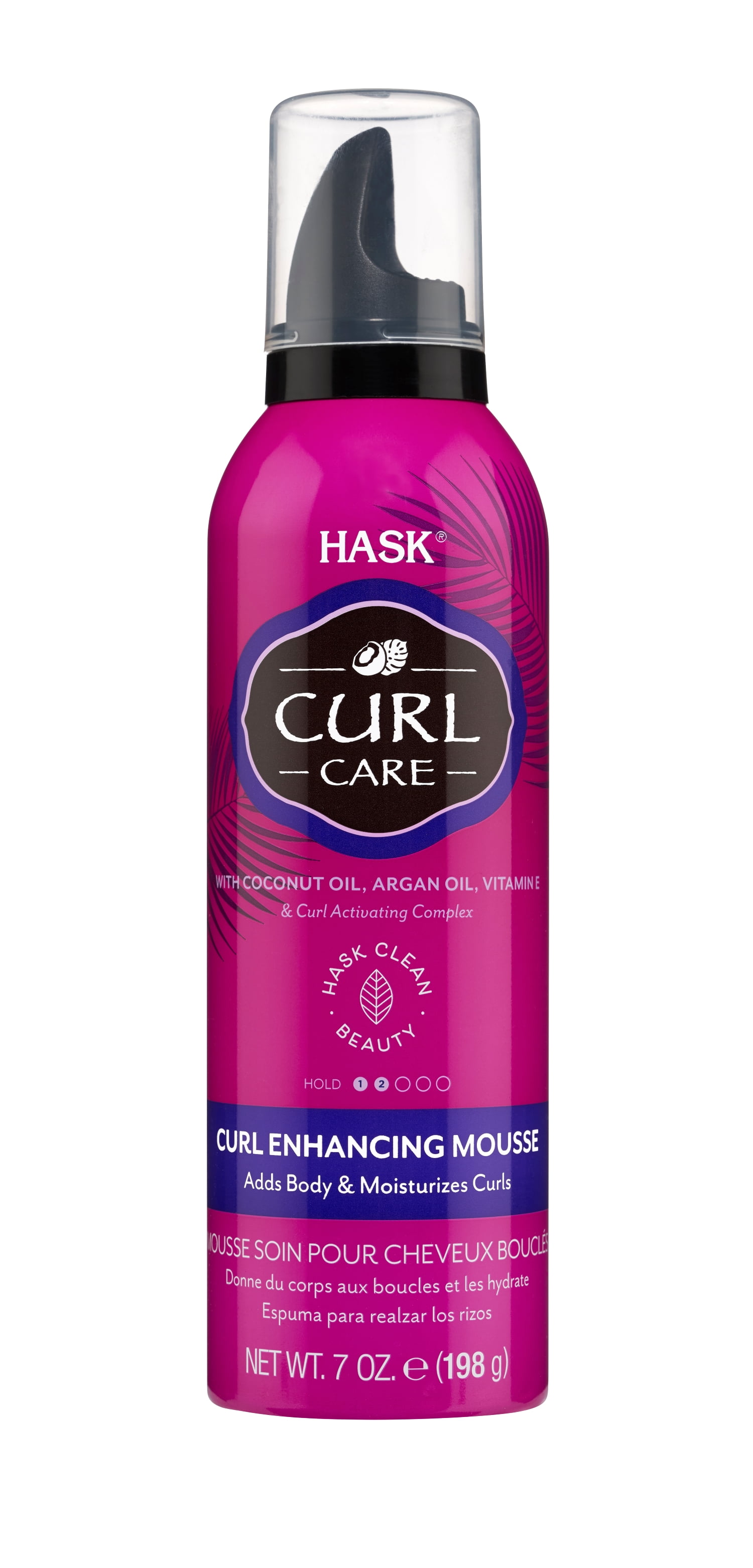 Hask Curl Care & Enhancing Spray Hair Styling Mousse with Coconut Oil & Vitamin E, 7 oz
