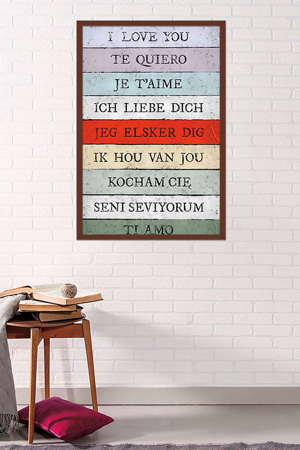Love Language - I Love You Wall Poster, 22.375" x 34", Framed