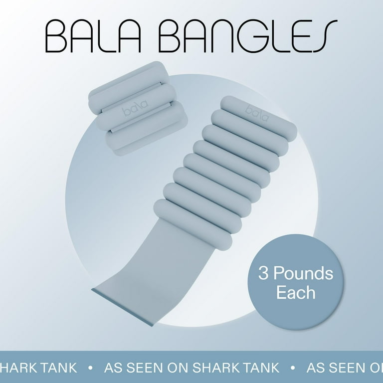 Bala Bangles Wrist and Ankle Adjustable Weights, 3 lb Silicone Set