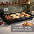 thumbnail image 2 of COOK WITH COLOR Electric Griddle, 1200W Nonstick 10" x 16" Cooking Surface, Black, 2 of 7