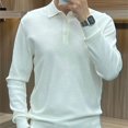 thumbnail image 2 of Sudaderas masculinas de manga larga, polos para hombre, jersey liso unicolor coreano de otoño, elegante, informal, de una pieza, camiseta emo Y2k XL, 2 of 5