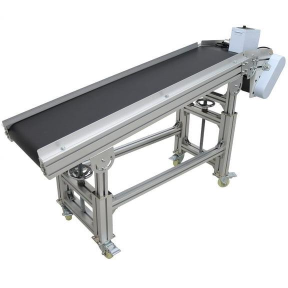 59" Electric Plane Ramp Conveyor Machine PVC Belt Inclined Conveyor Height Adjustable