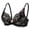 Black, variant on Floral Lace Push Up Bra Womens Cute Bow Underwire Adjustable Strap Thin Cup Breathable Bralette White Bras for Lady Wirefree Sports Bra L