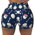 thumbnail image 2 of Pofeuu Pirate Skulls 1 Print Workout Shorts for Women Scrunch Butt Lifting High Waisted Yoga Gym Seamless Booty Biker Shorts-Small, 2 of 8