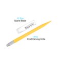 thumbnail image 3 of Uxcell 1 Pack Art Craft Carving Knife with 12 Pack Spare Metal Blade PVC Handle Yellow (1 Set), 3 of 6