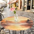 thumbnail image 6 of Orange Forest Round Tablecloth for 36-44 Inch Tables,Fitted Table Cover with Elastic Edge,Idyllic Watercolor Sunset Nature Scenery Waterproof Outdoor Table Cloth Protector for Patio Garden Dinner, 6 of 9