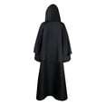 thumbnail image 2 of Sonducket Capa de Halloween Unisex de manga larga con capucha de miedo para mujeres y hombres, capa para adultos, traje de Color sólido, disfraz Disfraces de disfraces Negro L, 2 of 6