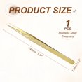 thumbnail image 2 of Uxcell High Precision Eyelash Tweezers Stainless Steel Anti-Static Thin Curved Tip Lash Extensions Tweezers Casual Beauty Tools for Eyelash Extensions, Gold, 2 of 7