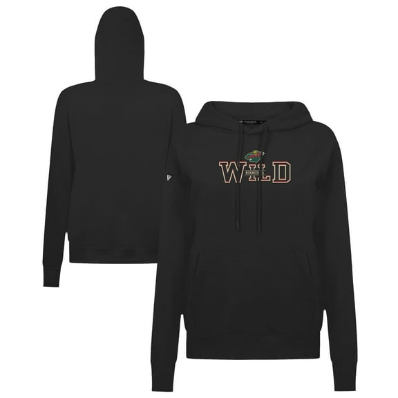 Women's Levelwear Black Minnesota Wild Adorn Journey Pullover Hoodie