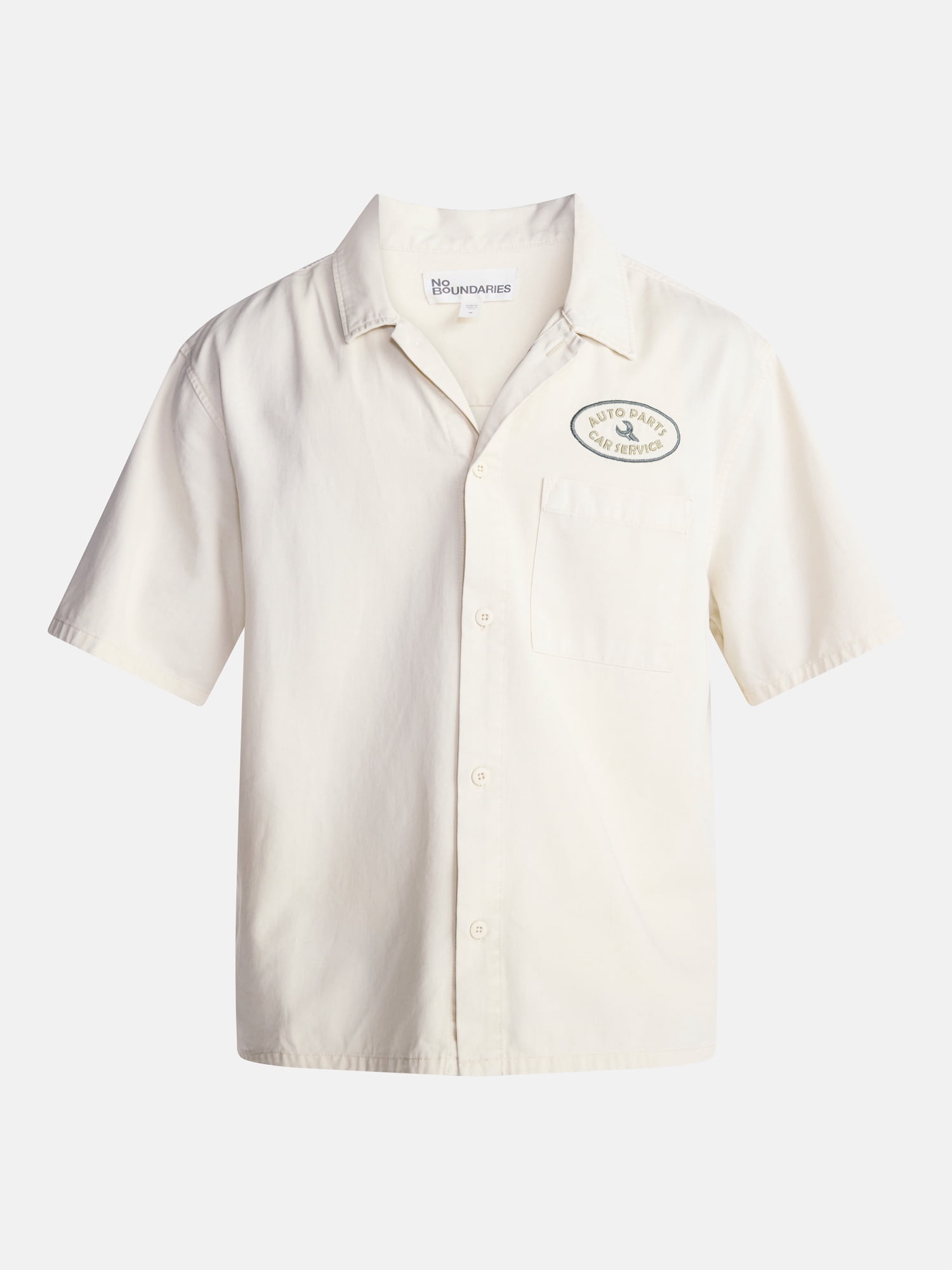 No Boundaries Boxy Fit Emboridered Mechanic Shirt, Men's XS-5XL