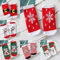 thumbnail image 3 of S Calcetines de Navidad para bebés y niños pequeños, calcetines de dibujos animados de Papá Noel, alce, oso, copo de nieve, patrones de rayas, toalla de felpa, invierno cálido, 3 of 5