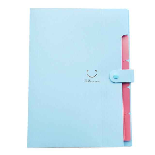 Rvkxad A4 Document Organizer Bag, 5-Pocket Expanding File Folder with Fastener Closure, Portable Pouch for Bills Papers, Multifunctional Storage Pouch
