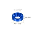 thumbnail image 2 of Uxcell Cone Cup Countersunk Washers Anodized Aluminum Gaskets for Screw RC Dark Blue M3 50 Pcs, 2 of 6
