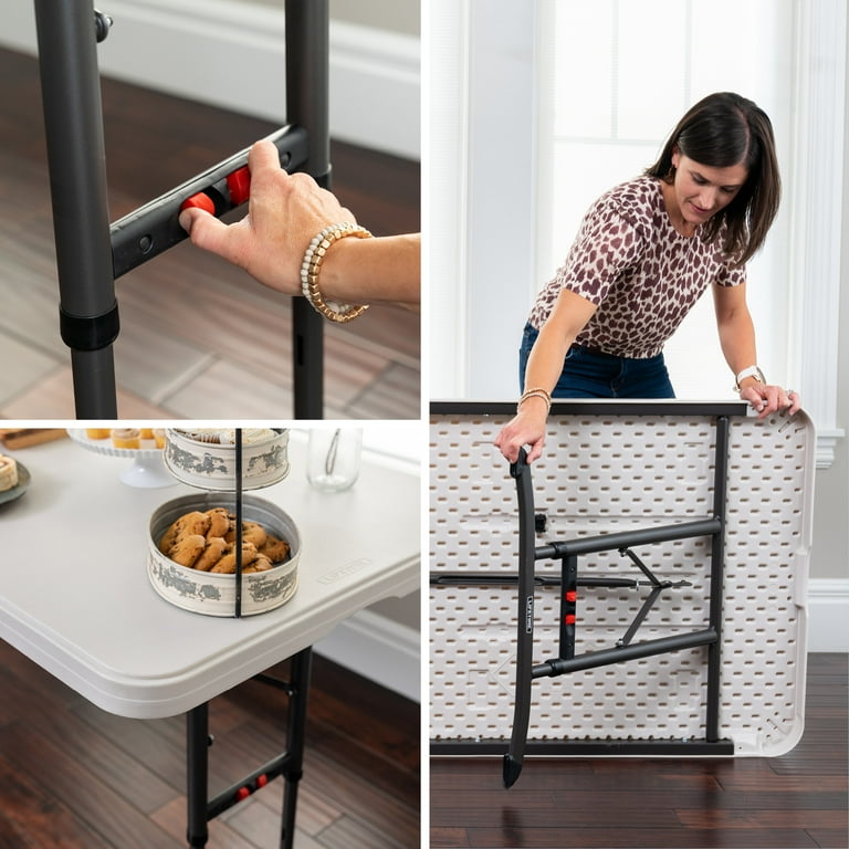 Lifetime 6 foot commercial adjustable height folding table discount