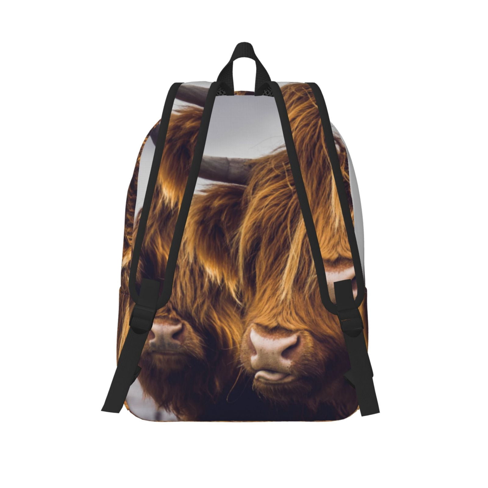 Defioc Portrait Of Cow With Its Baby Cow for Canvas Backpack,Travel Rucksack Unisex Knapsack Laptop Backpack for Work & College -Medium