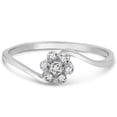 thumbnail image 4 of SuperJeweler Flower Shaped Diamond Promise Ring In White Gold For Women, 4 of 6