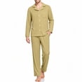 thumbnail image 2 of Samdudou Mens Pajamas Set Long Sleeve Button Down Sleepwear Classic Notch Collar Solid Two Piece Lounge Suit Pjs for Home Working Remote and Weekend Resting Time, 2 of 8