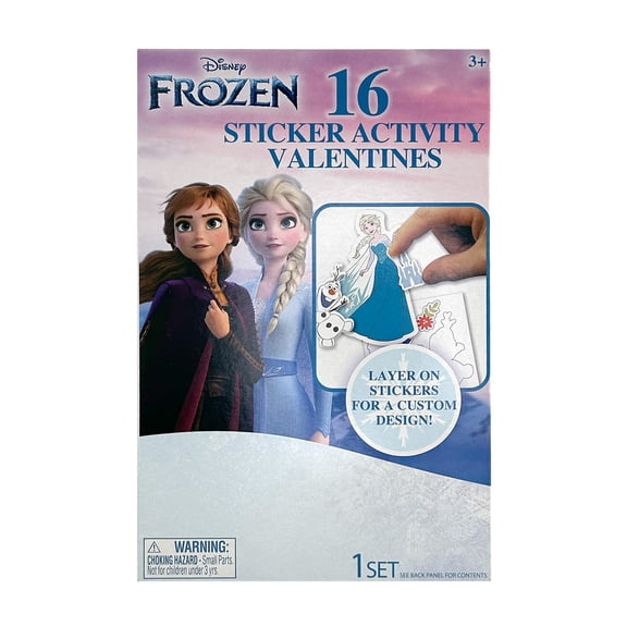 Disney Frozen 16 Count Valentine's Day Card and Sticker Set