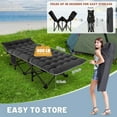 thumbnail image 4 of Slsy 75"L x 28"W Folding Camping Cot, Tent Cot with 2 Sided Mattress & Carry Bag, Heavy Duty Folding Bed Sleeping Cots, Guest Beds, 4 of 12