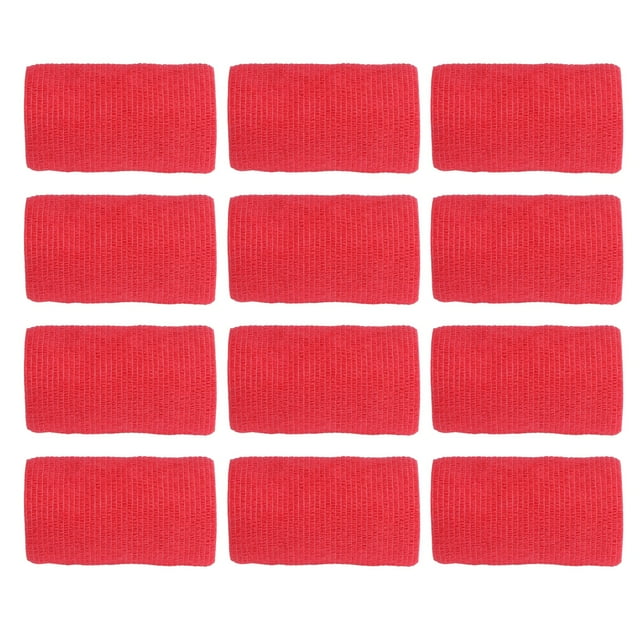 Bandage Non Tissé, 12 Pcs Bandage Auto-Adhésif pour Animaux de Compagnie pour Chiens pour Ferme Rouge
