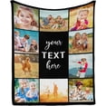 thumbnail image 4 of Custom Blanket with Photos Text Customized Blanket Personalized Flannel Throw Blankets for Adult Kid Birthday Christmas Halloween Fathers Mothers Valentines Day Gift 40x30inch, 4 of 6
