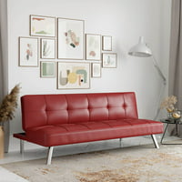 Serta Faux Leather Chelsea Modern Futon (Red)
