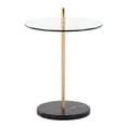 thumbnail image 5 of Lumisource Claire Contemporary/Glam Side Table in Black Marble and Gold Steel with Clear Glass Top, 5 of 7