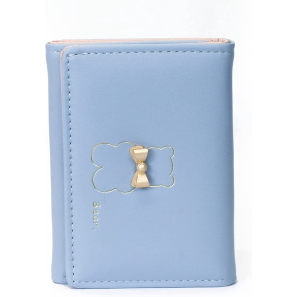 MOZXIRZ Cartera De Piel Sintética Para Mujer Y Niña, Con Diseño De Flores, De Tres Pliegues, Delgada, Pequeña, Con Tarjetero Para Dinero En Efectivo, Rosado, Monedero Pequeño Y Lindo