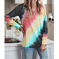 thumbnail image 4 of Women's Ombre Red Tie-dye Long Sleeve Top, 4 of 15