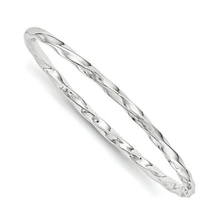 Sterling Silver 6.5in Just Like Mommy Pol. Twisted Slip-on Child's Bangle Bracelet