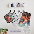 thumbnail image 5 of Octopus in Bottom Sea 5 Pcs Kitchen Set Heat Resistant Oven Mitts and Non-Slip Pot Holders with Adjustable Cooking Apron, 5 of 6