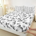 thumbnail image 3 of Manfei Farm Aniaml Horse Full Size Sheets,Rustic Western Trbal Bed Sheets,White Gray Sheet Sets For Boys Kids,Luxury Bedroom Decor,4-Piece, 3 of 7