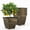 Golden, variant on 18'' Large Square Planter for Plants - 4 Pack Imitation Cement Plastic Flower Pots with Drainage Holes & 2cm Raised Base, 14 Gal Decorative Stone Like Garden Pot, Retro Plant Container