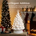 thumbnail image 6 of Best Choice Products 24in X-Large Pre-Lit Ceramic Christmas Tree Decor w/ 74 Warm White Bulbs, LED Light - White, 6 of 8