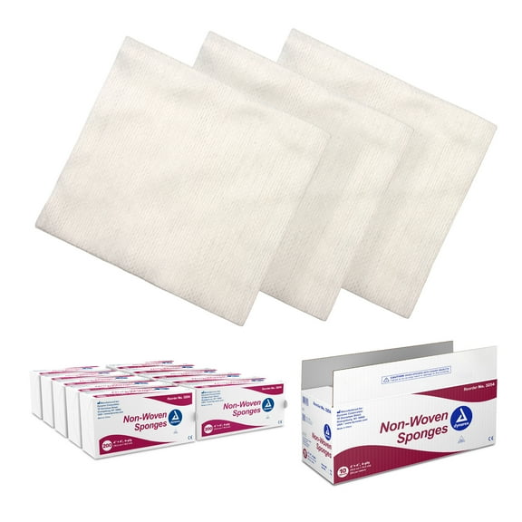 Dynarex Non-Woven Sponges, Non-Sterile Gauze Sponges, for Cleansing, Prepping and Dressing, 4"x 4", 4 Ply, 1 Case of 2000 (10 Boxes of 200)