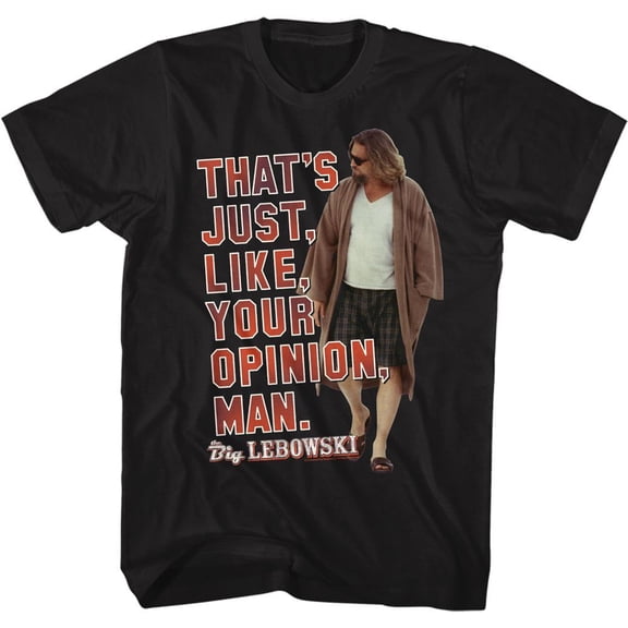 The Big Lebowski Your Opinion Black Adult T-Shirt 6Xl