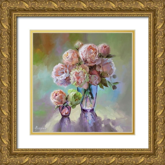 Rogozina, Svetlana 15x15 Gold Ornate Wood Framed with Double Matting Museum Art Print Titled - Spring Bouquet II