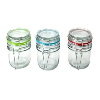 Mainstays Kitchen Storage 5-Ounce Clear Glass Lock Lid Jar with Silicone ket