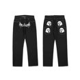 thumbnail image 1 of Lisheng by JNCO Jeans Unisexes Taille Haute Amples avec Motif de dés, Style Rétro de Rue, Bleu, Taille 7, 1 of 7
