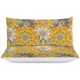 thumbnail image 3 of HAHDAXIA Bohemia India Pattern Bedding Solid Comforter Set for All Seasons,3 Pieces(1 Comforter+2 Pillowcases),Soft Microfiber Bedding Set Queen(90"x90"), 3 of 7