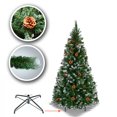 thumbnail image 2 of Sunrise Artificial 5\' Snow Tipped Christmas Tree with Pine Cones and Steel Stand -Unlit (5\' with 446 Tips and 23 pinecones), 2 of 12