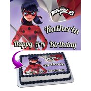 Miraculous Tales of Ladybug Cake Image Topper Personalized Icing Sugar Paper A4 Sheet Edible Frosting Photo Cake 1/4 Edible Image for cake