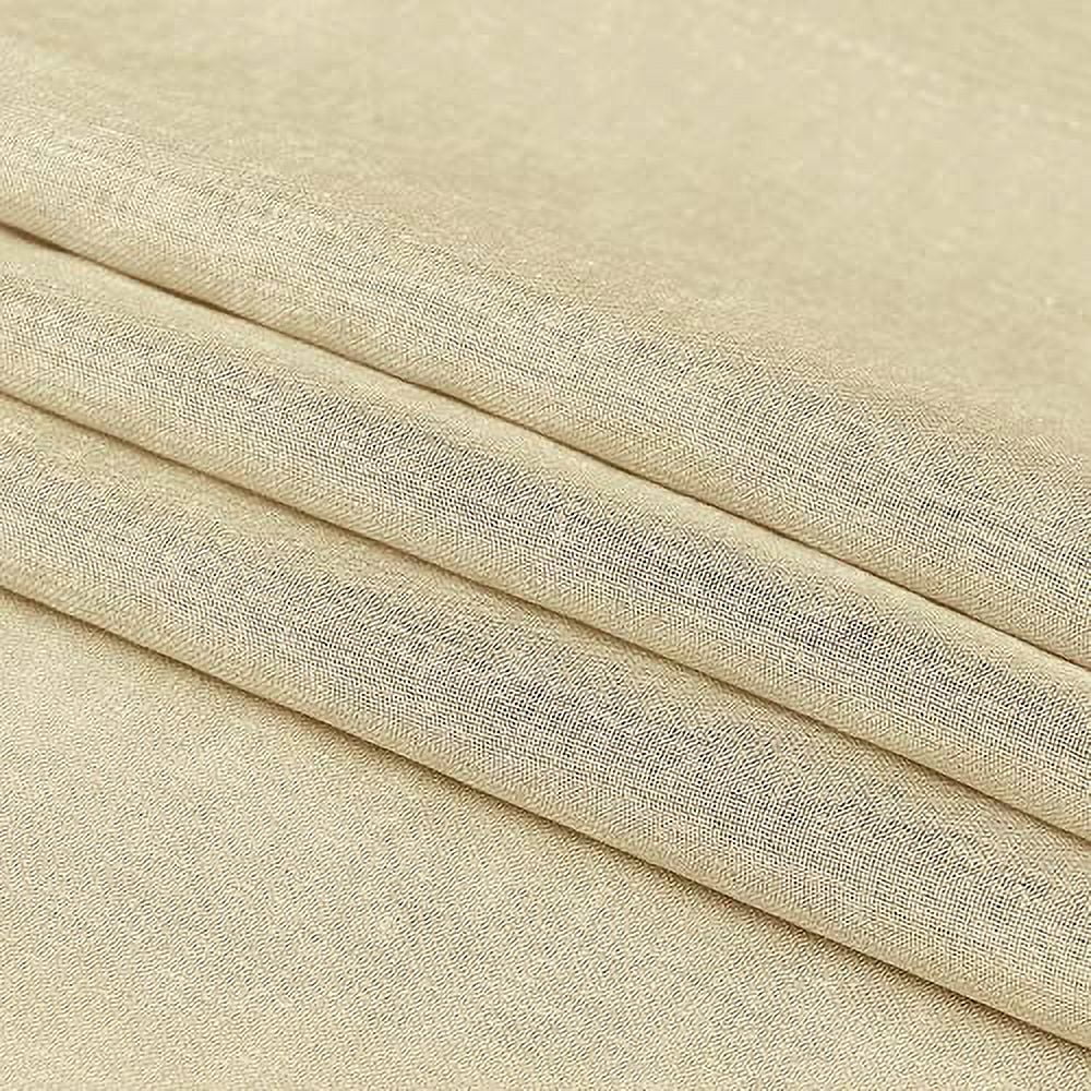 DWCN Beige Sheer Curtains Semi Transparent Voile Rod Pocket Curtains for Bedroom and Living Room, 60 x 63 inches Long, Set of 2 Panels