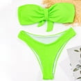 thumbnail image 4 of Babysbule Swimsuits for Women Clearance Fashion Women Split Swimsuit Show Waist Solid Color Sexy Bikini, 4 of 7
