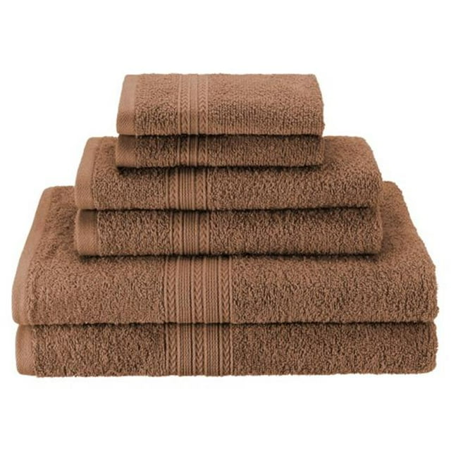 Superior EF-6 PC SET CB Eco-Friendly 100 Percent Ringspun Cotton Towel Set - Cranberry, 6 Pieces