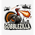 thumbnail image 2 of Turkey Gobblezilla Adult White Crew Neck Short Sleeve Tee-XL, 2 of 4