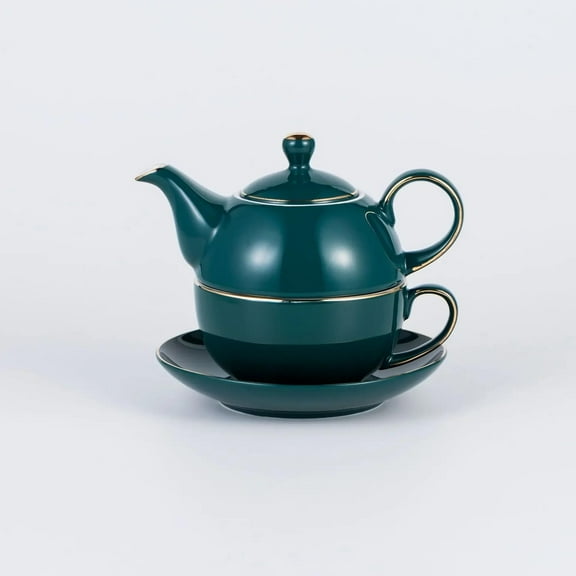 Malachite Green Teapot Set For One With Cup And Saucer Tea Gift Set Ceramic Tea For One Set