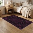 thumbnail image 2 of ODIKA 5'x7' Washable Area Rug Easy Care, Non-Shedding, Pet Friendly, Charcoal Black Witchy Victorian Plum Gothic Maximalist Florals with Boho Medallion for Small Living Room, Bedroom, 2 of 7