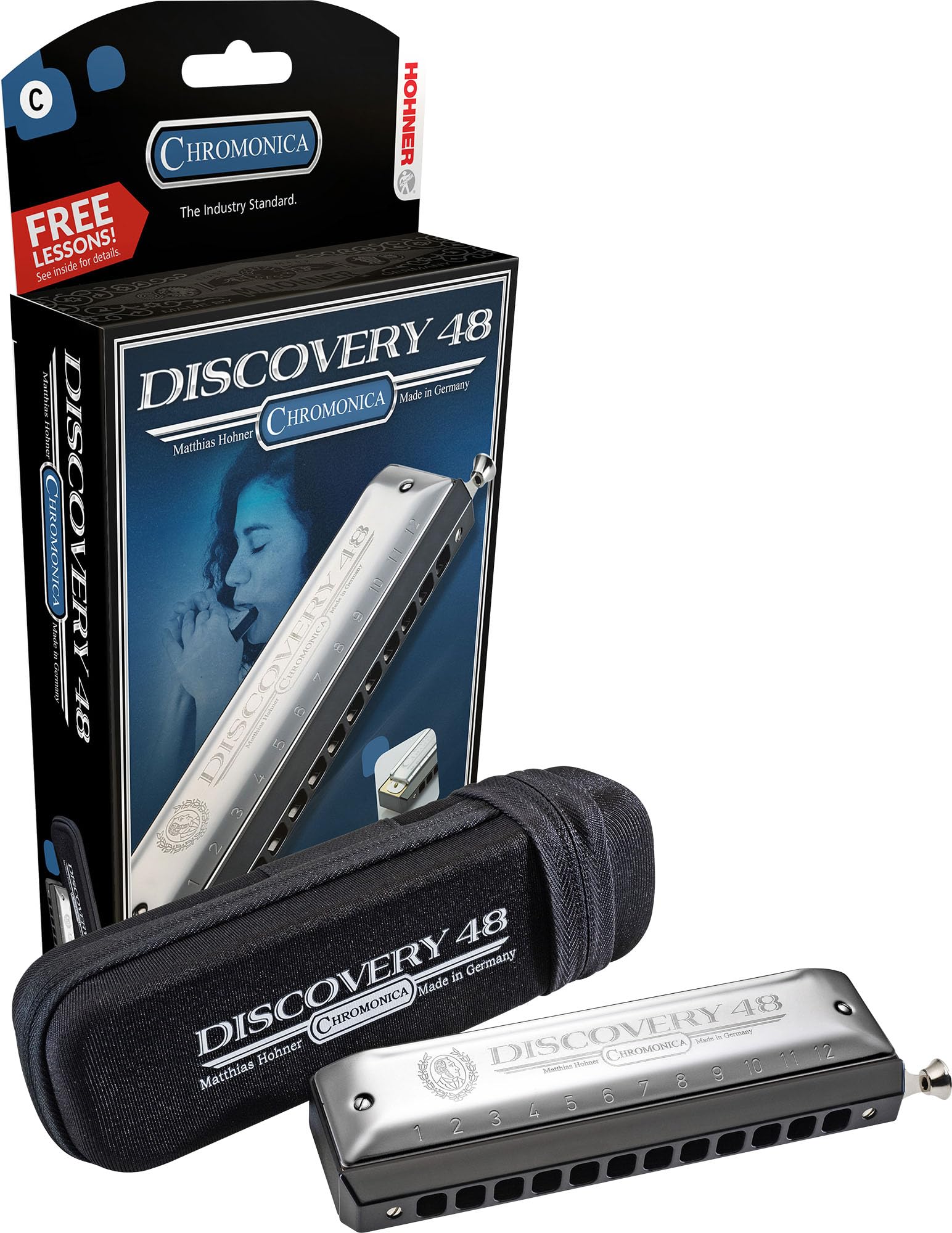 Hohner Discovery 48 Harmonica - Key of C w/ Zip Pouch