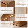 thumbnail image 4 of LEYAOYAO 55" Rattan Sideboard with Doors, Buffet Storage Cabinet with Adjustable Shelves, Modern Console Table for Kitchen, Living Room, Entryway, 4 of 8
